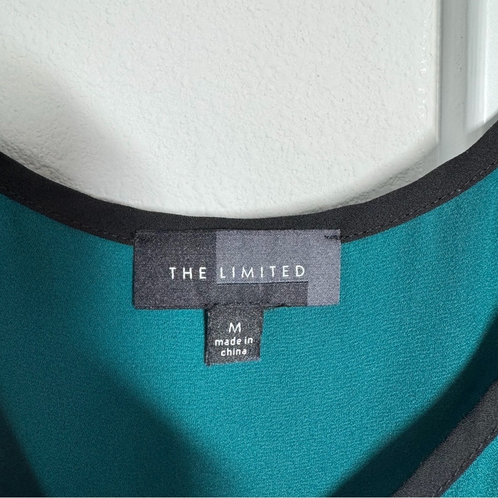 The Limited Tank Top Camisole Size Medium Teal Black Office Business Casual - Picture 7 of 9